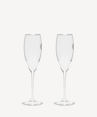 Champagne Glasses Silver - White & Silver