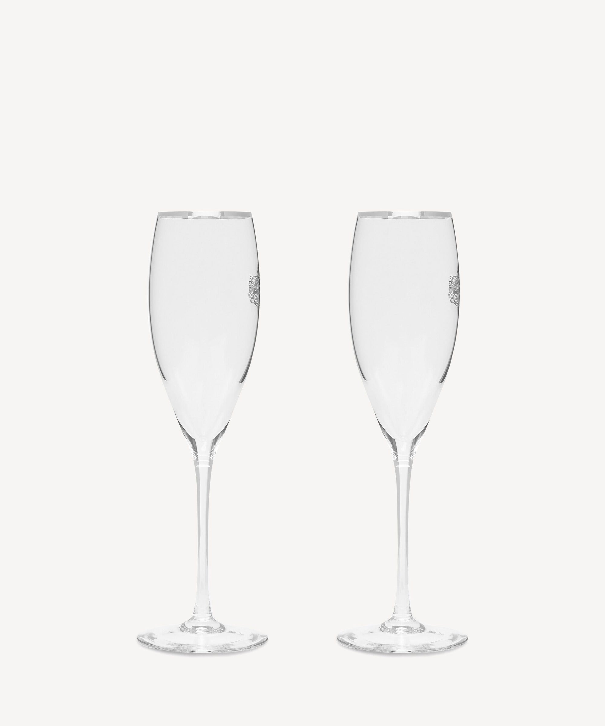Champagne Glasses Silver - White & Silver