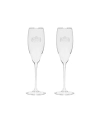 Champagne Glasses Silver - White & Silver