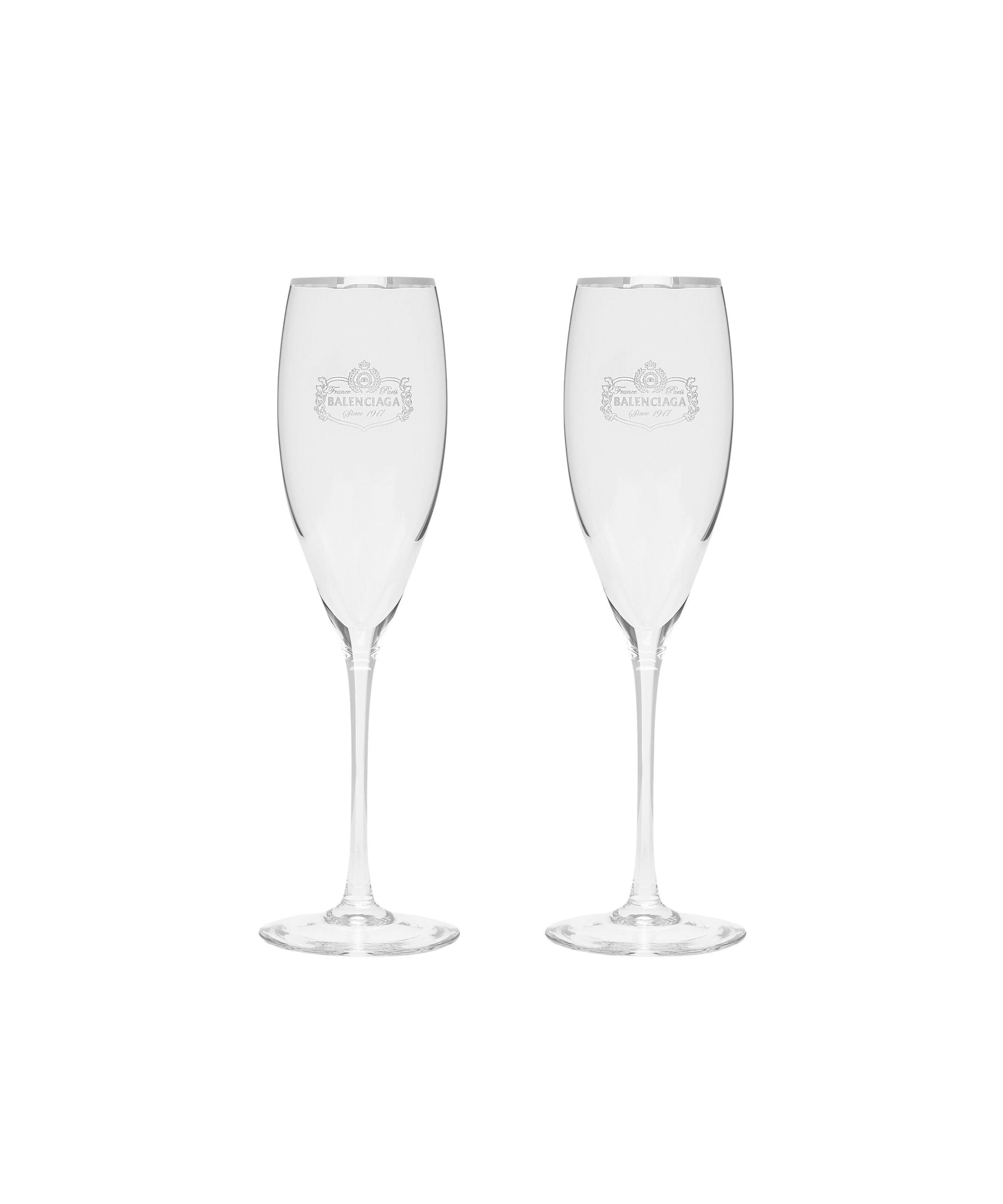 Champagne Glasses Silver - White & Silver