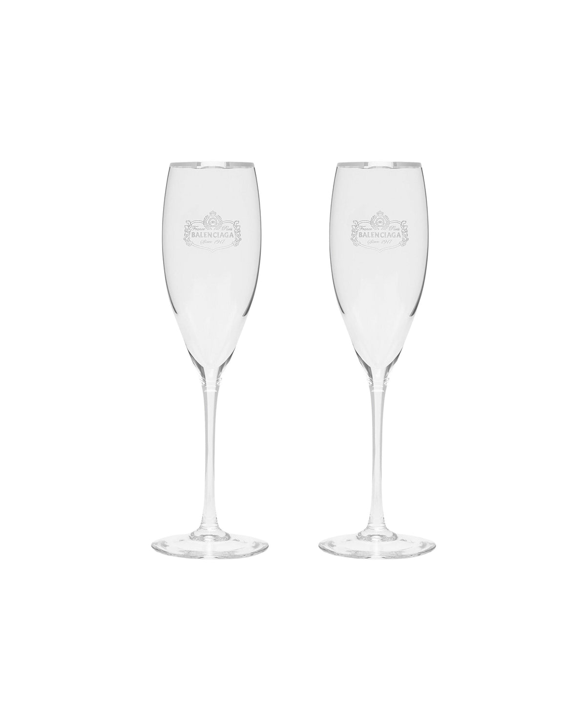 Champagne Glasses Silver - White & Silver