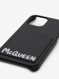 Mcqueen Graffiti black & cocoa Iphone 12 Pro Case - Black & Cocoa