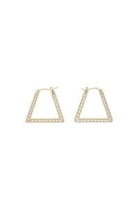 Earrings Cz/Gold F Stg white Earrings - White