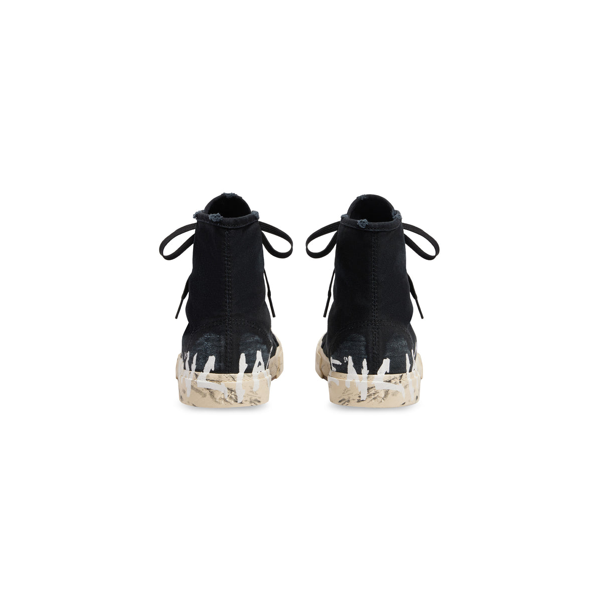 Paris High Top Graffiti Sneakers - Black & White