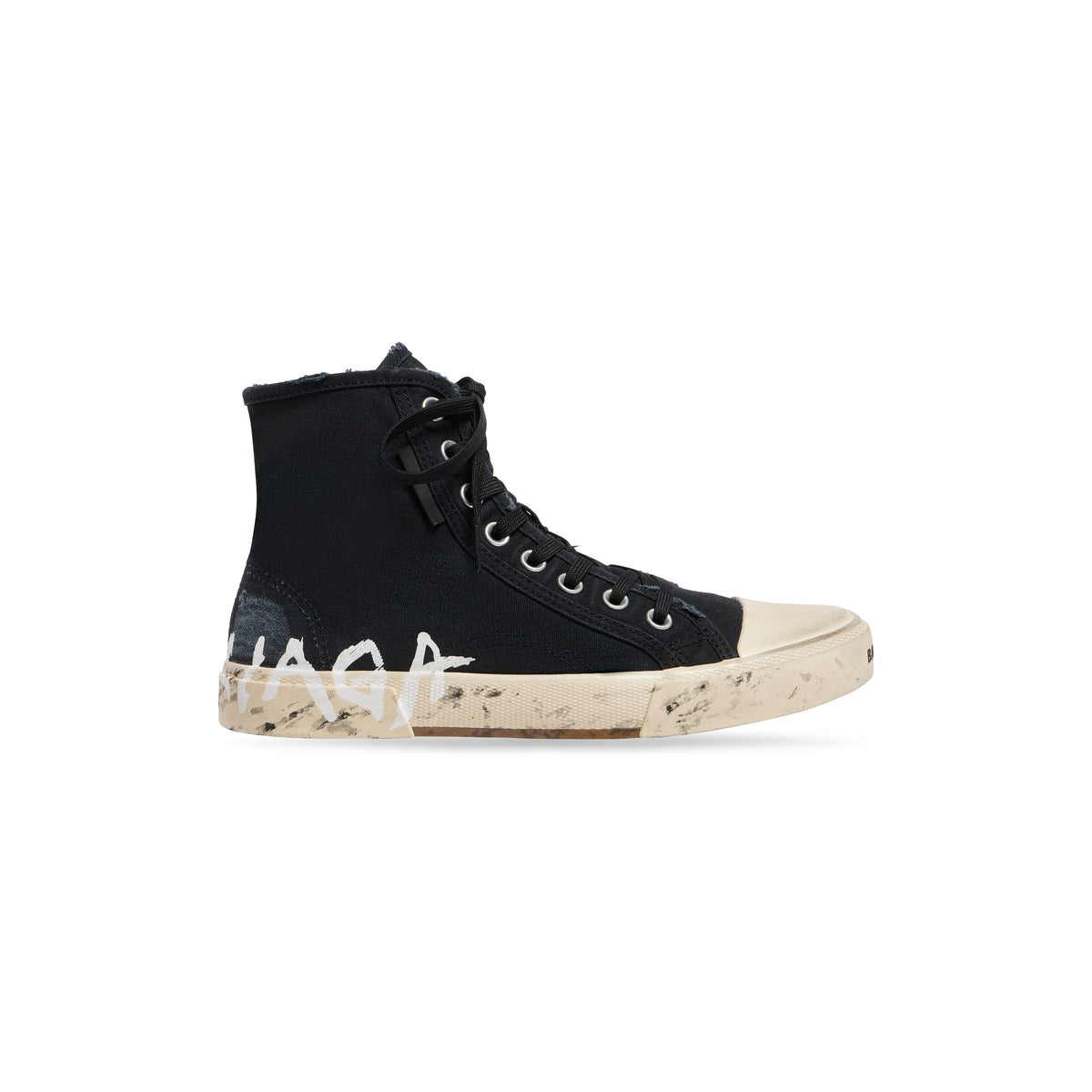 Paris High Top Graffiti Sneakers - Black & White