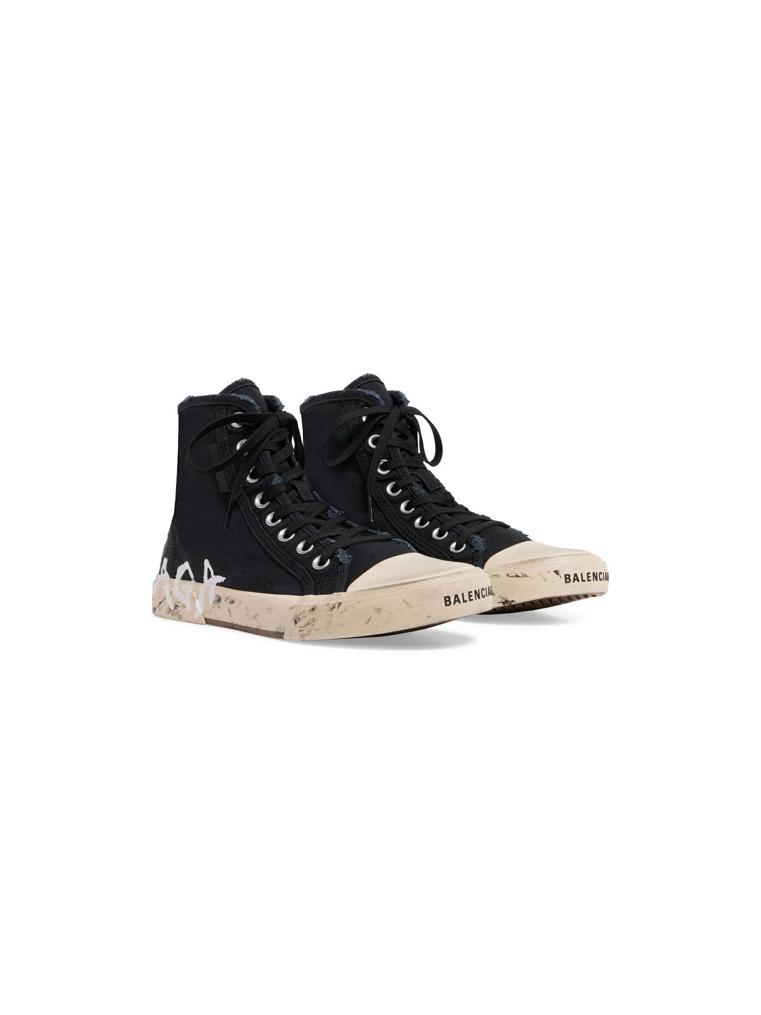Paris High Top Graffiti black Sneakers - Black