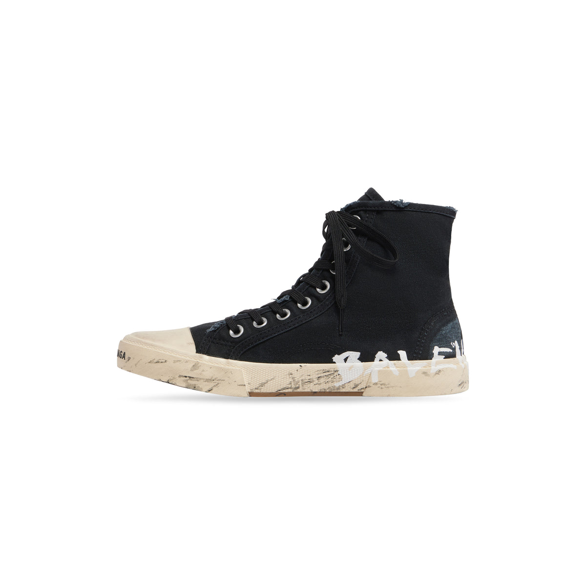 Paris High Top Graffiti Sneakers - Black & White