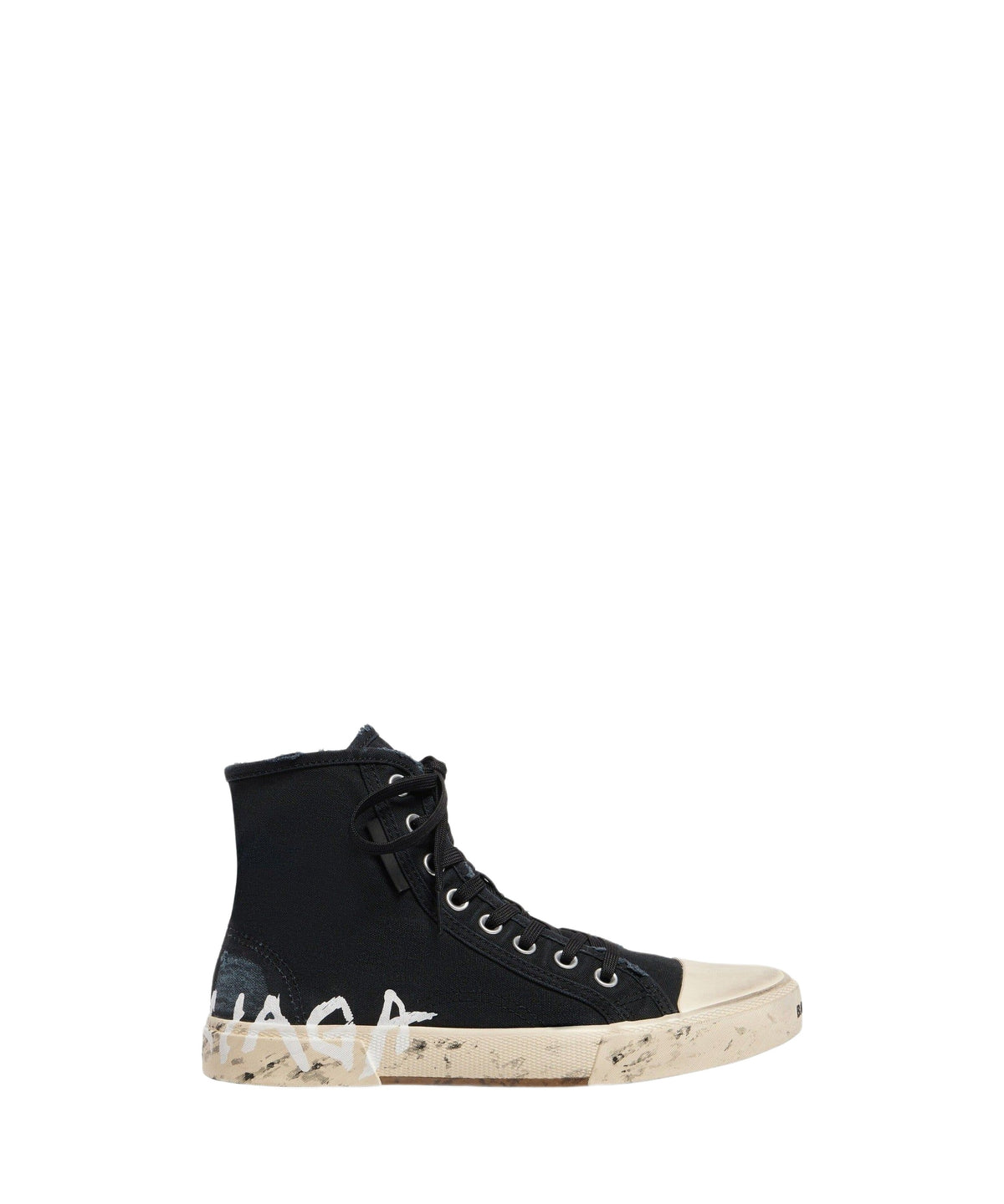 Paris High Top Graffiti Sneakers - Black & White