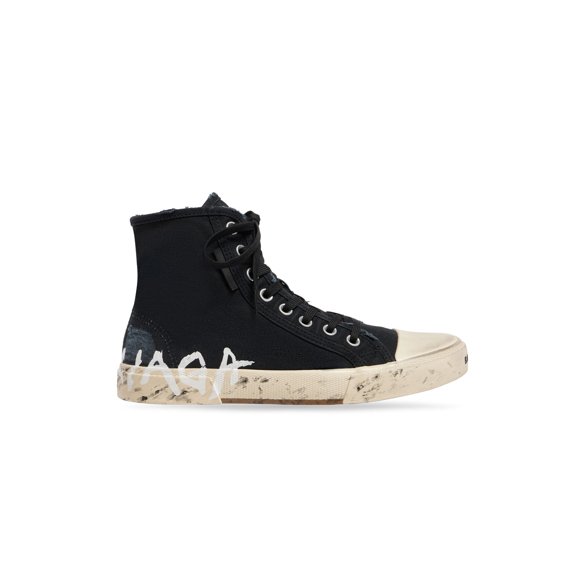 Paris High Top Graffiti Sneakers - Black & White