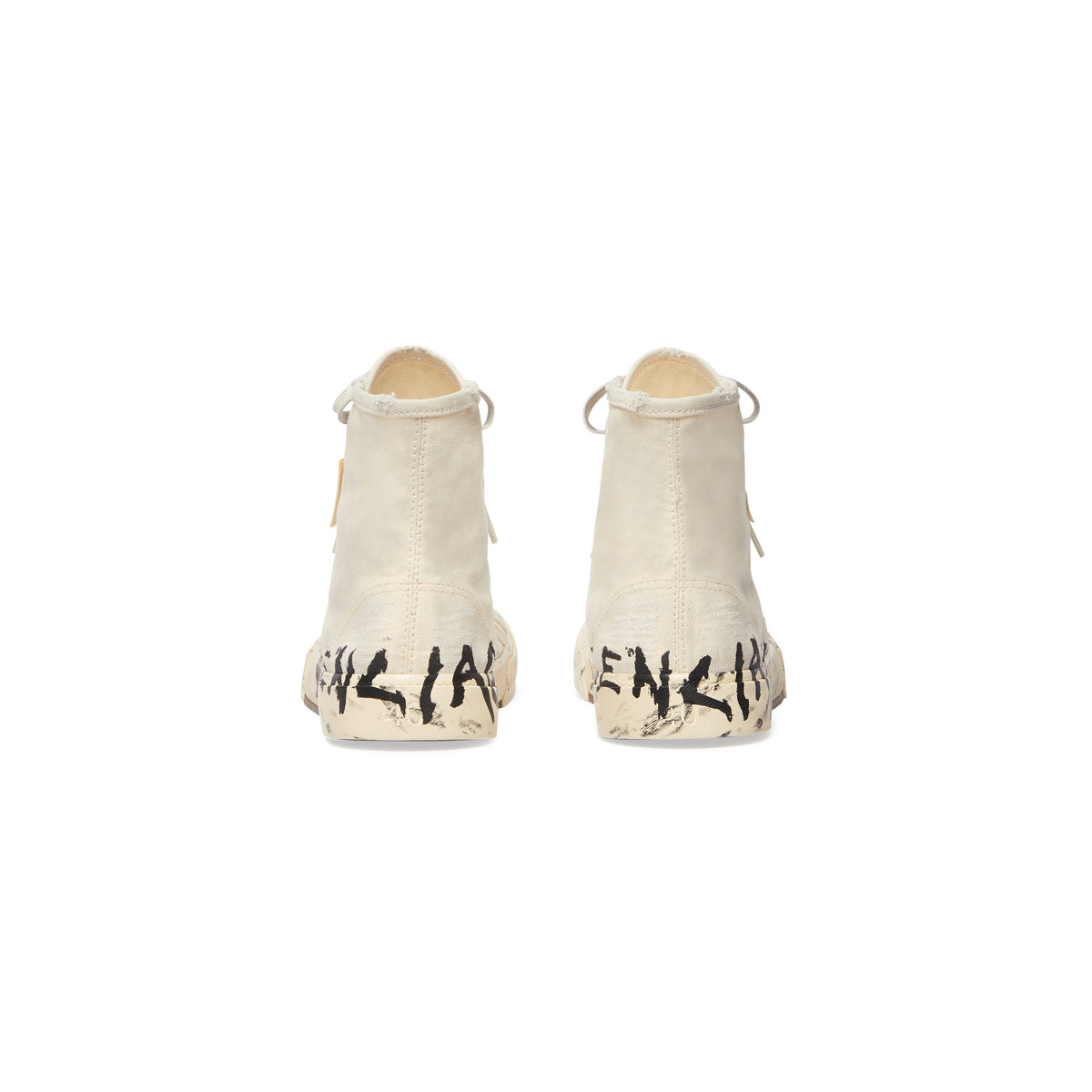 Paris High Top Graffiti Sneakers - White & Black