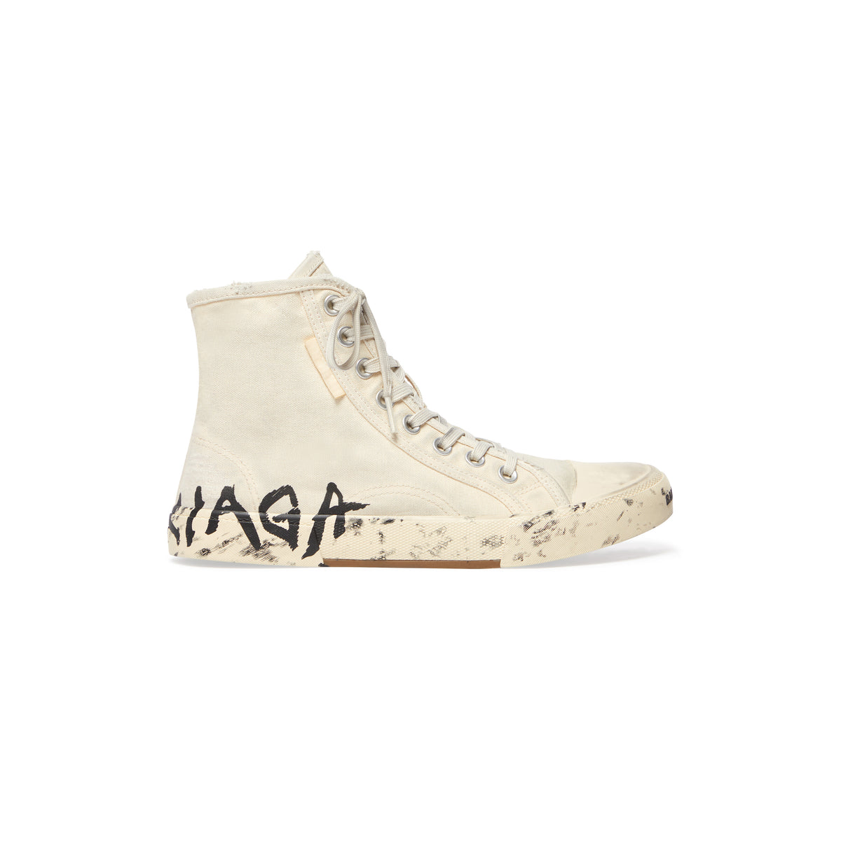 Paris High Top Graffiti Sneakers - White & Black