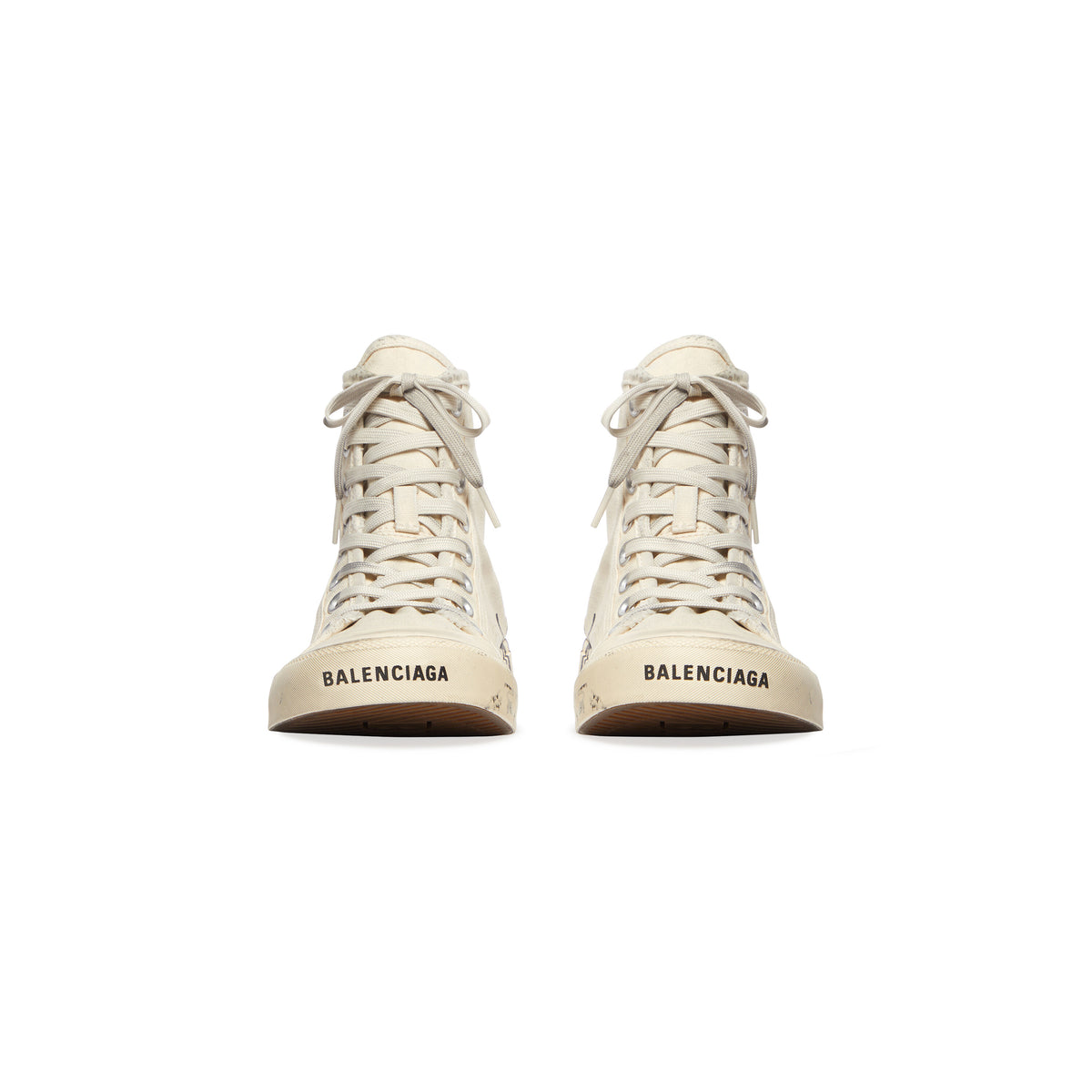 Paris High Top Graffiti Sneakers - White & Black