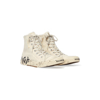 Paris High Top Graffiti Sneakers - White & Black