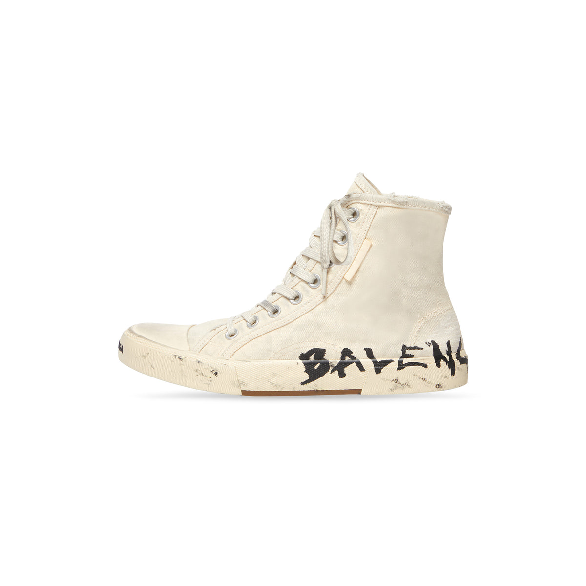 Paris High Top Graffiti Sneakers - White & Black