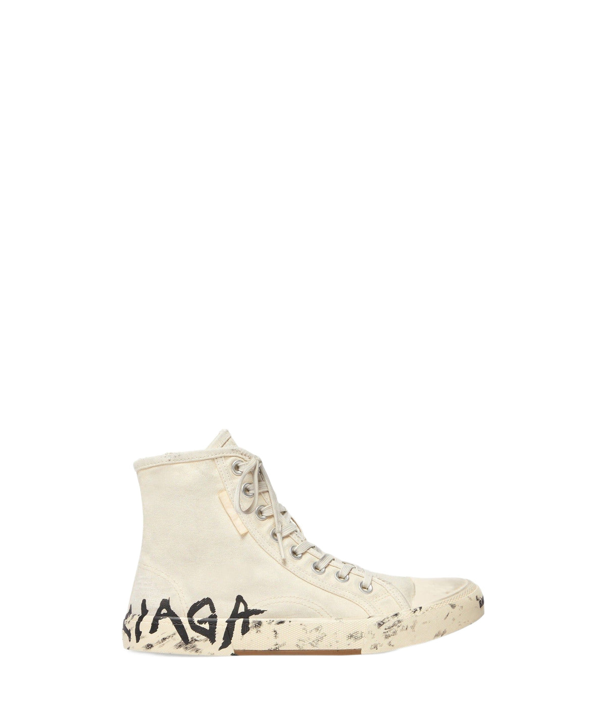 Paris High Top Graffiti Sneakers - White & Black