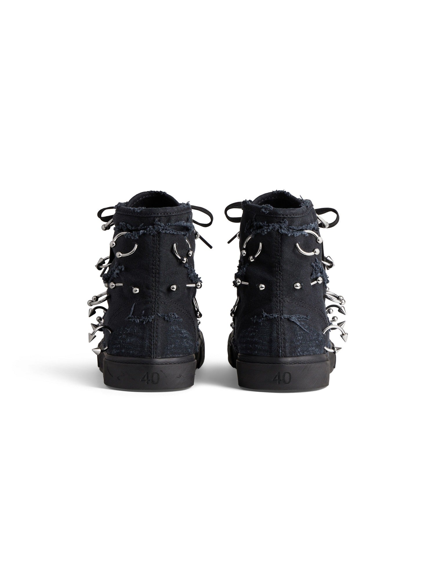 Paris High Top with piercings black Sneakers - Black