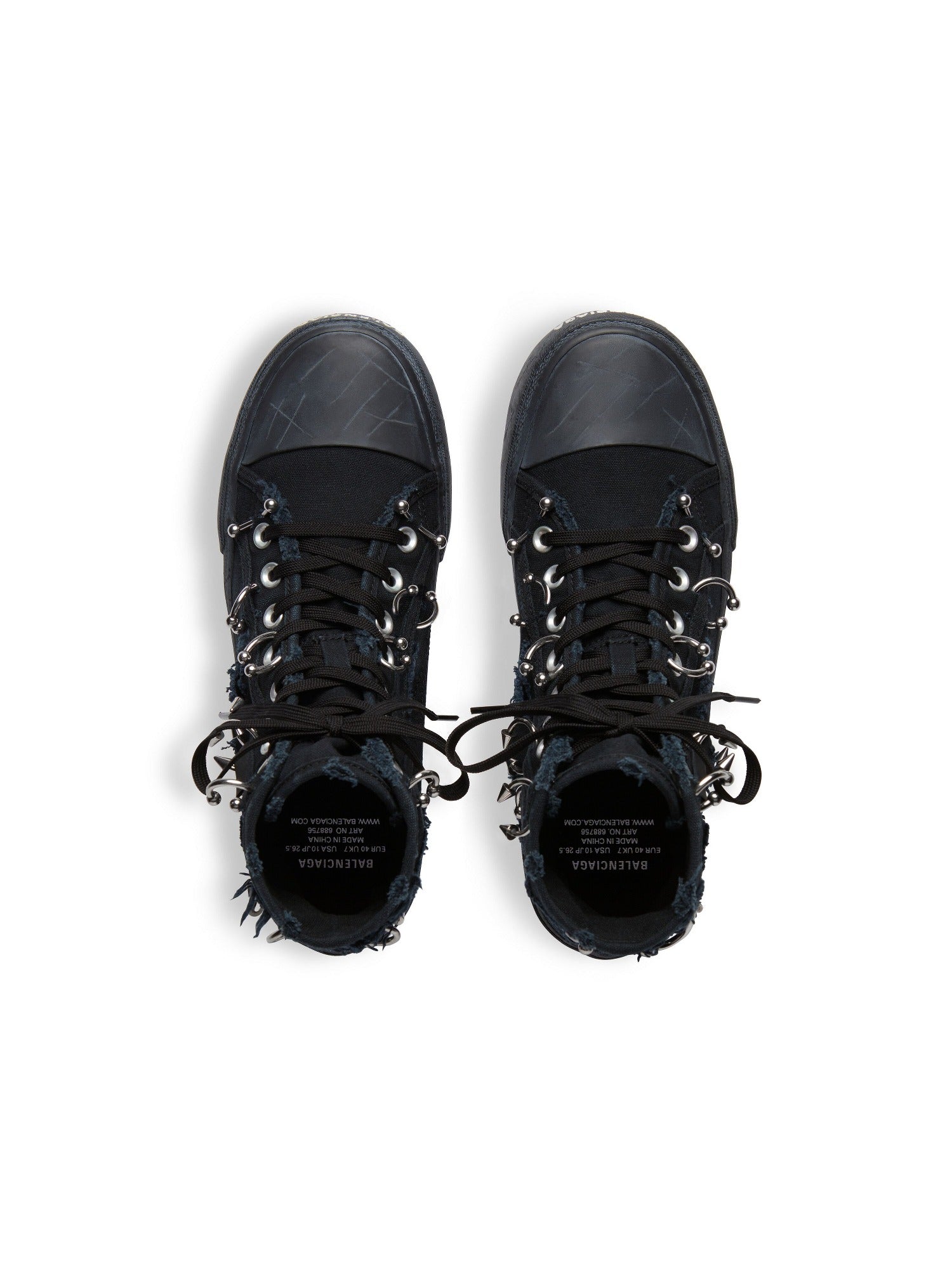 Paris High Top with piercings black Sneakers - Black