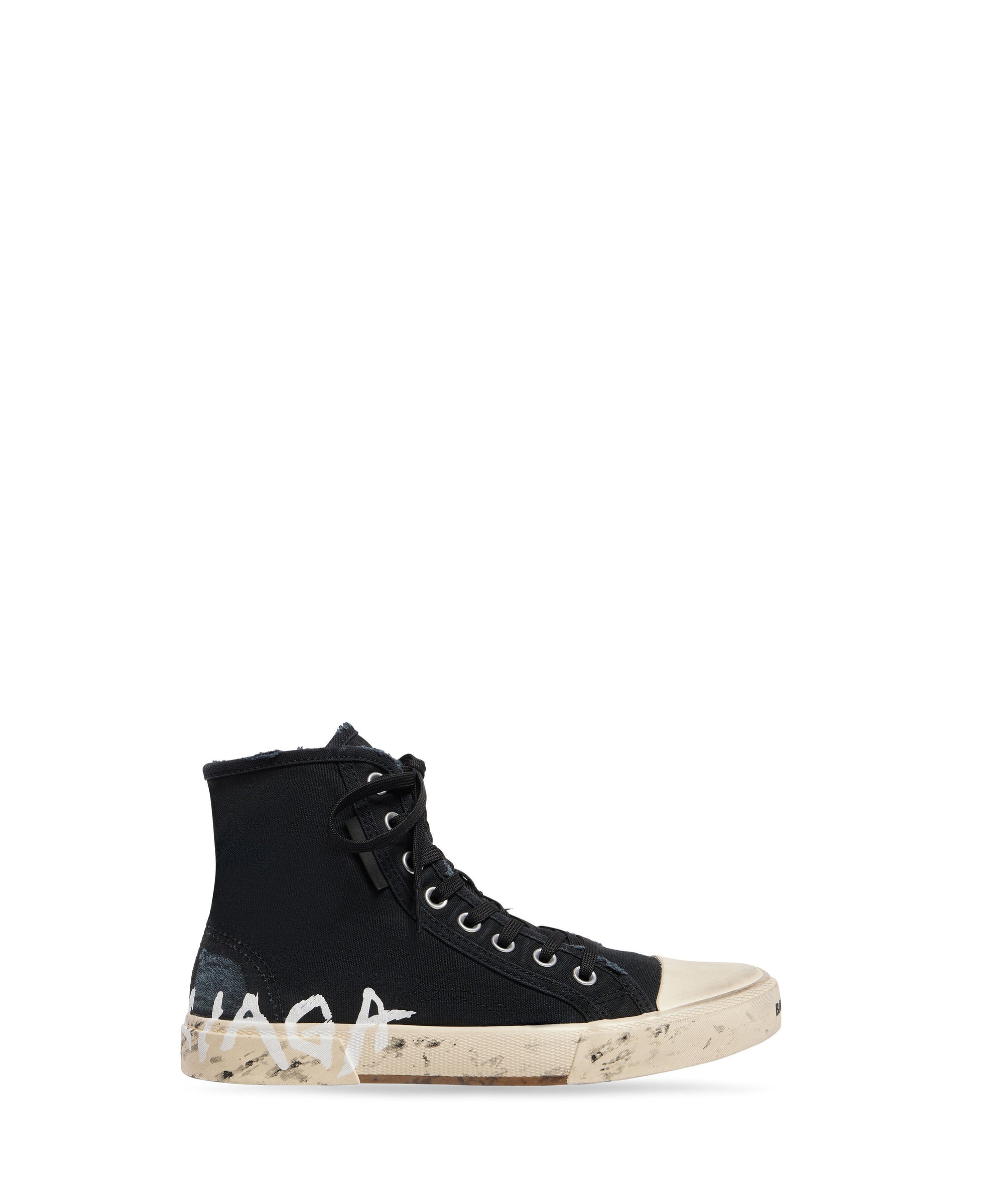 Paris High Top Graffiti Sneakers - Black & White