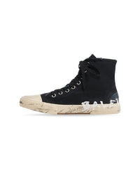 Paris High Top Graffiti Sneakers - Black & White