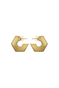 Earrings Brush Gold F Stg Silv Yellow Gold yellow gold Earrings - Yellow Gold