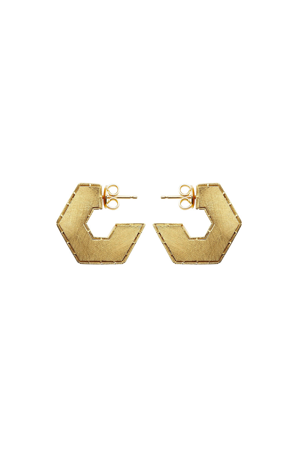 Earrings Brush Gold F Stg Silv Yellow Gold yellow gold Earrings - Yellow Gold