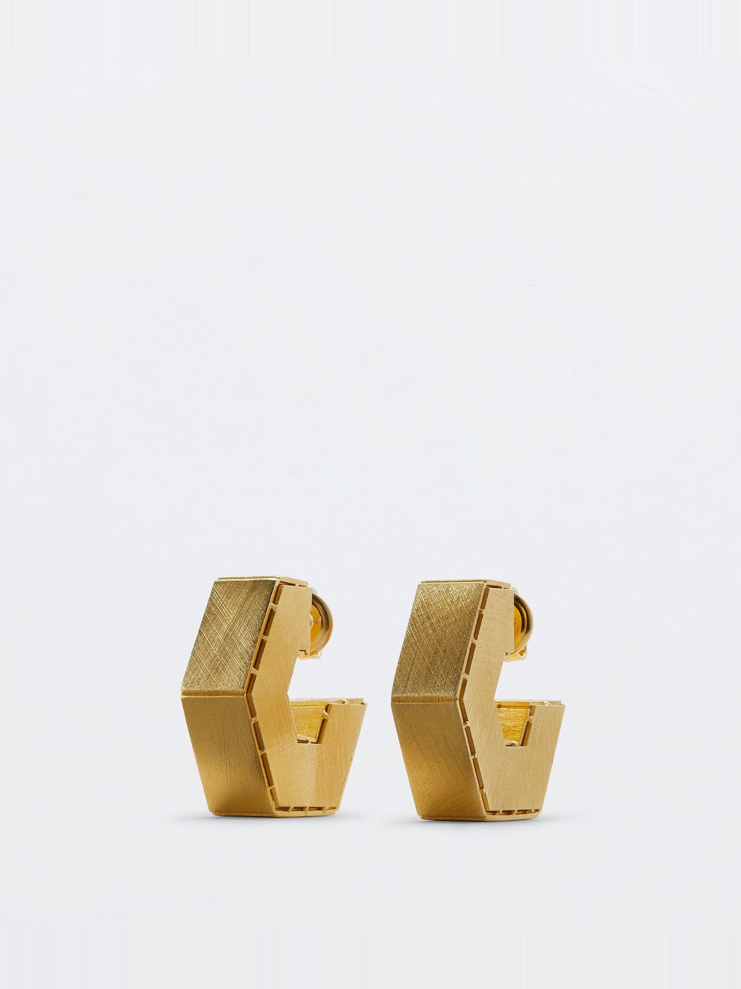 Earrings Brush Gold F Stg Silv Yellow Gold yellow gold Earrings - Yellow Gold
