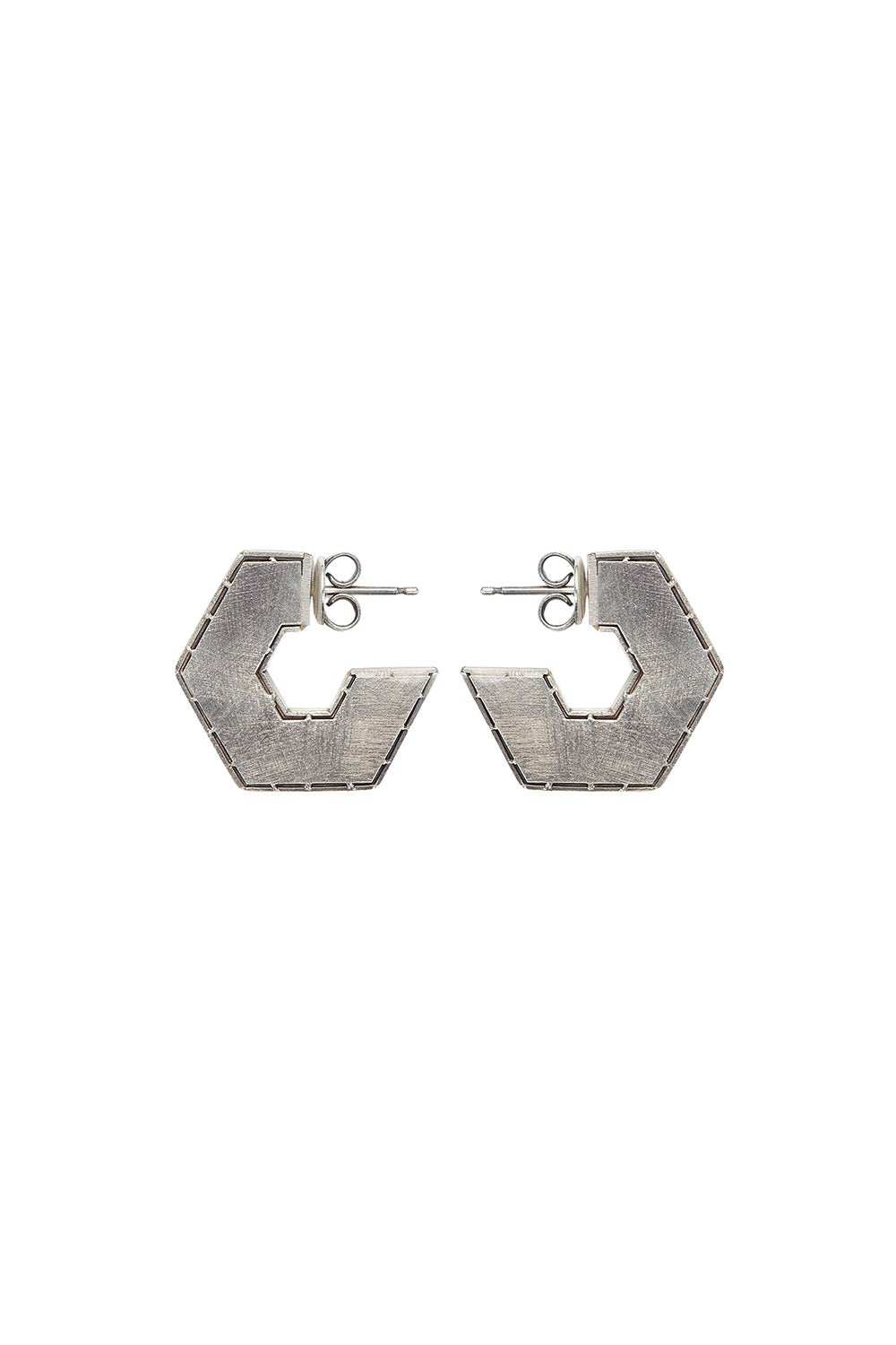 Earrings Brushed Stg Silver Silver silver Earrings - Silver