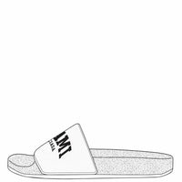 Pool Slide Sandals - Black & White Miami