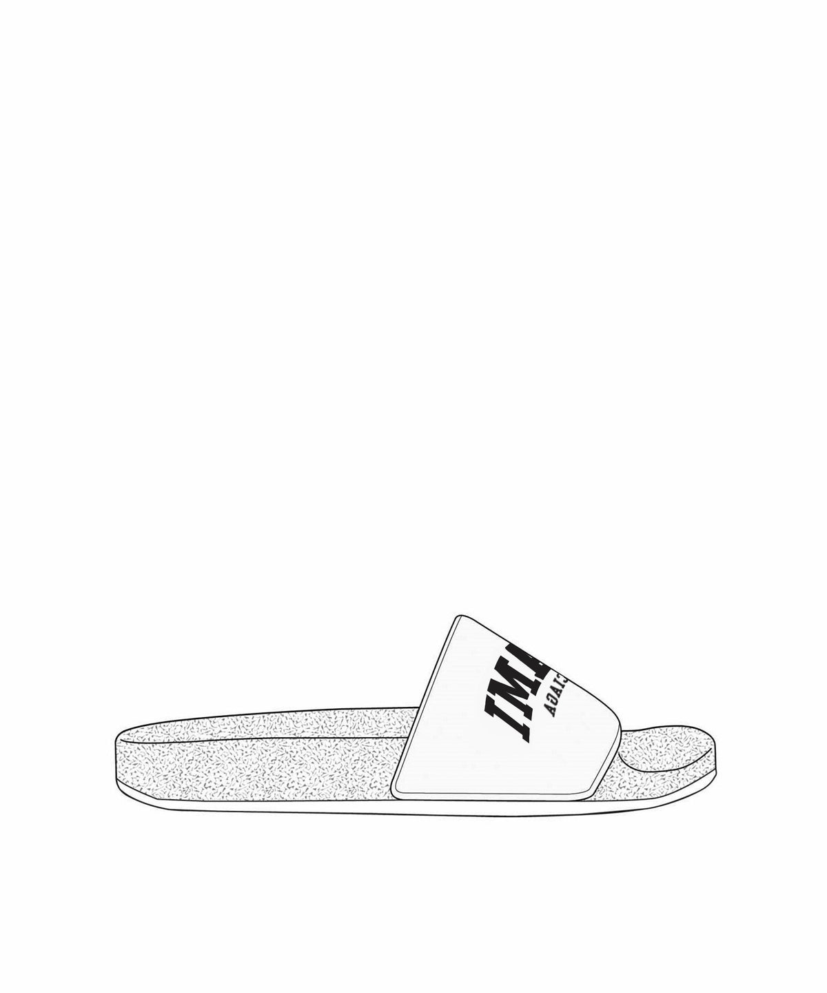 Pool Slide Sandals - Black & White Miami