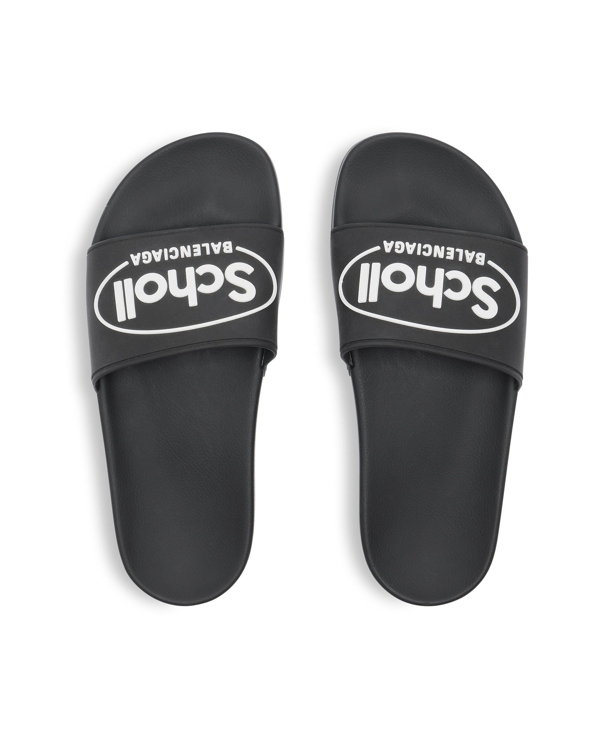 Balenciaga x Scholl Pool Slide Sandals - Black & White