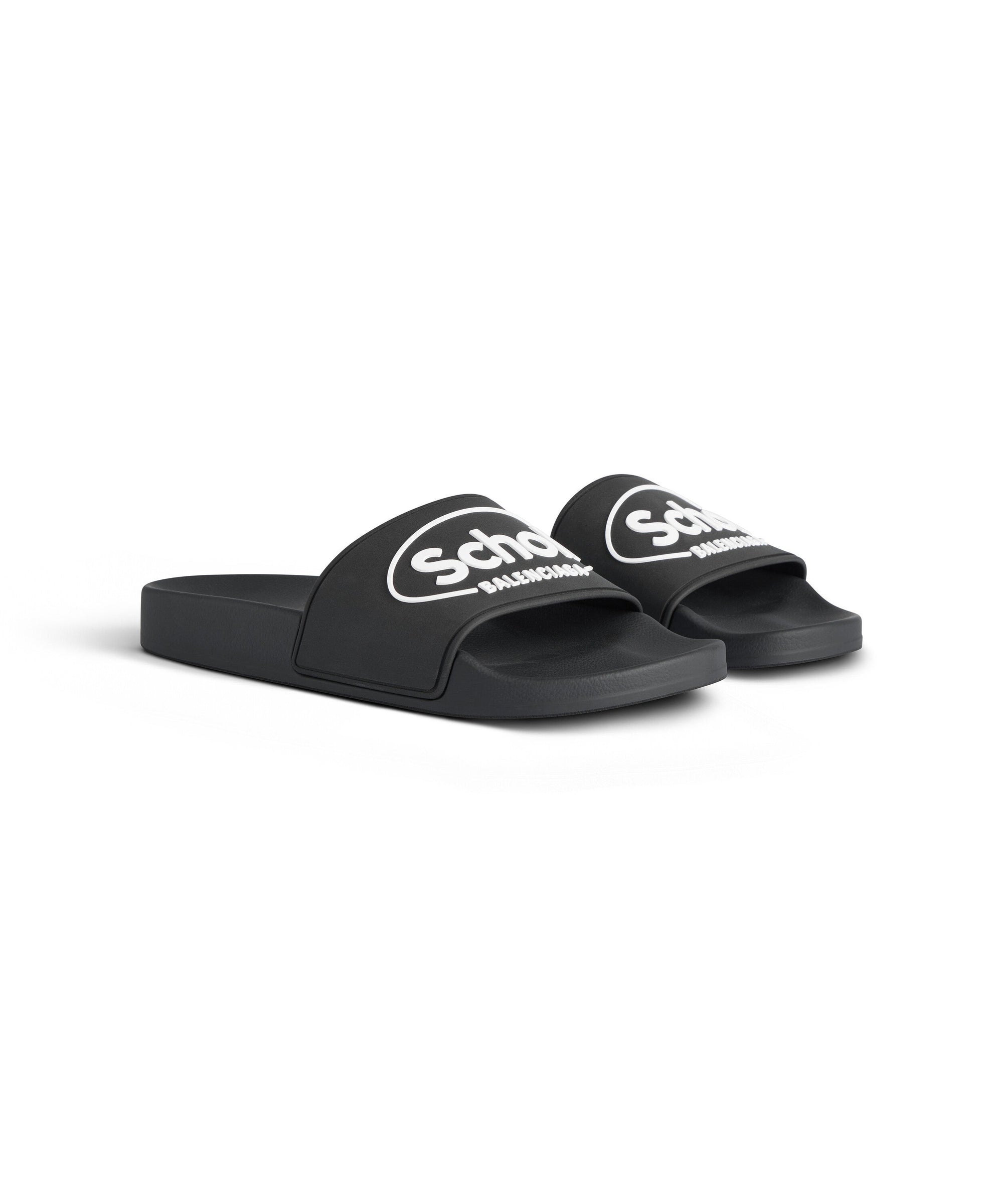 Balenciaga x Scholl Pool Slide Sandals - Black & White