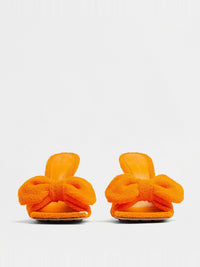 Stretch tangerine 90mm Mules - Tangerine