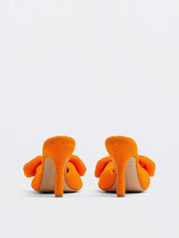 Stretch tangerine 90mm Mules - Tangerine