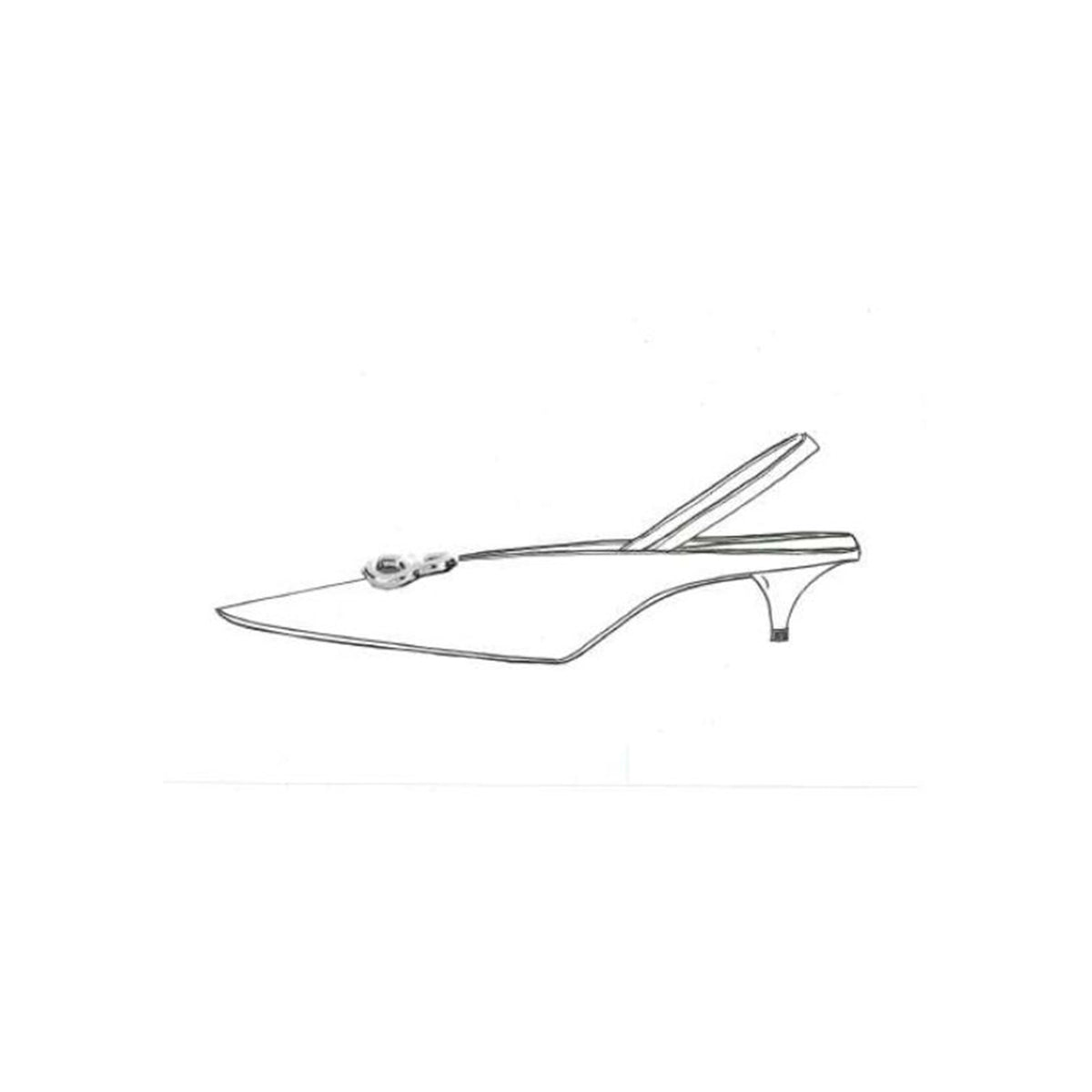 Square Knife BB 40 Slingback Metallic Effect - Silver & Nickel
