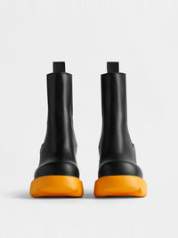 Flash black & tangerine 95mm Chelsea Boots - Black & Tangerine
