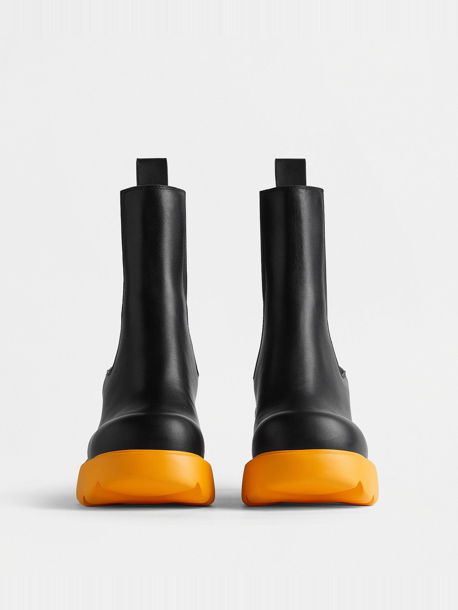 Flash black & tangerine 95mm Chelsea Boots - Black & Tangerine