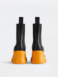 Flash black & tangerine 95mm Chelsea Boots - Black & Tangerine