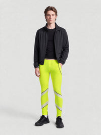 Poly Jacquard fluo yellow Leggings - Fluo Yellow