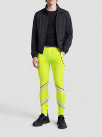 Poly Jacquard fluo yellow Leggings - Fluo Yellow