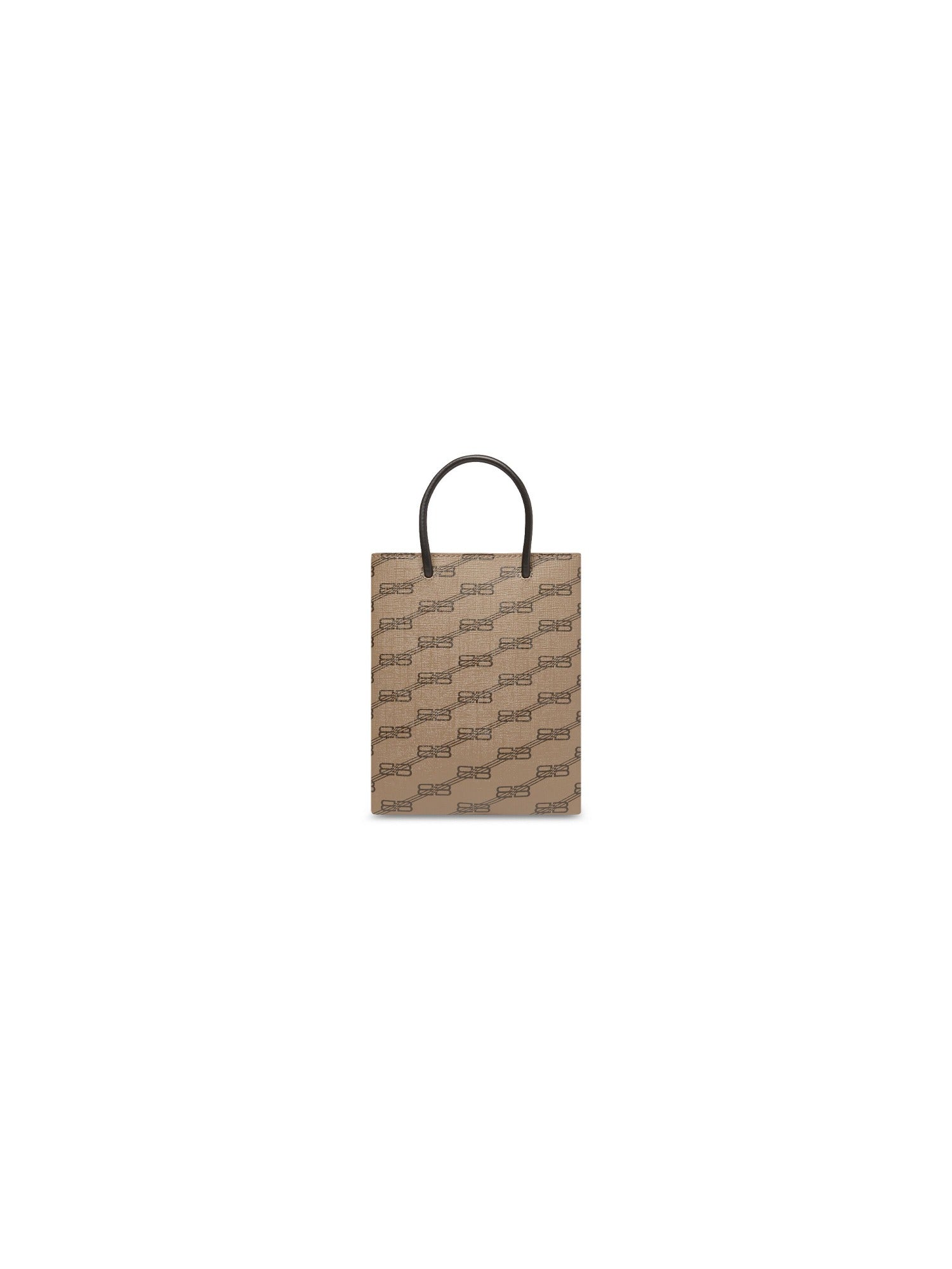 BB Monogram Coated Canvas beige & brown Large Shopping Bag - Beige & Brown