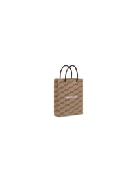 BB Monogram Coated Canvas beige & brown Large Shopping Bag - Beige & Brown