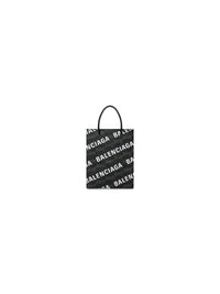 BB Monogram Coated Canvas And Allover Logo black Large Shopping Bag - Black & Vrv