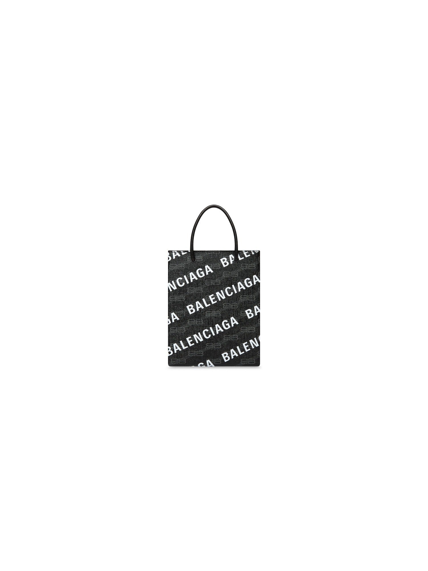 BB Monogram Coated Canvas And Allover Logo black Large Shopping Bag - Black & Vrv
