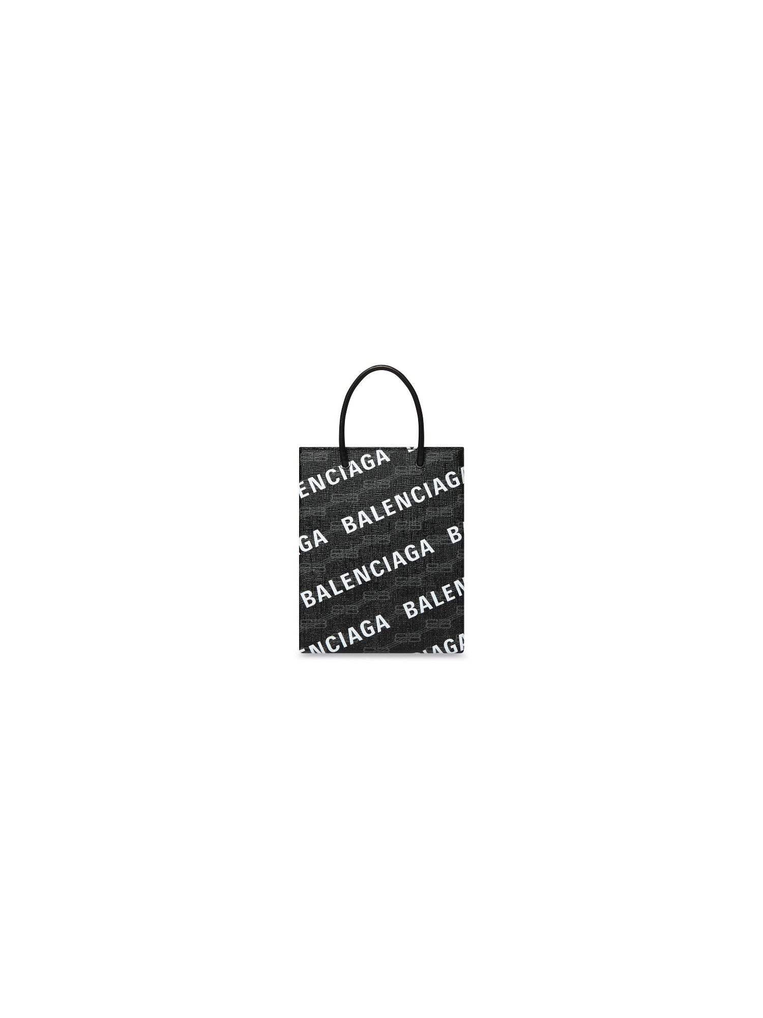 BB Monogram Coated Canvas And Allover Logo black Large Shopping Bag - Black & Vrv