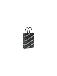 BB Monogram Coated Canvas And Allover Logo black Large Shopping Bag - Black & Vrv