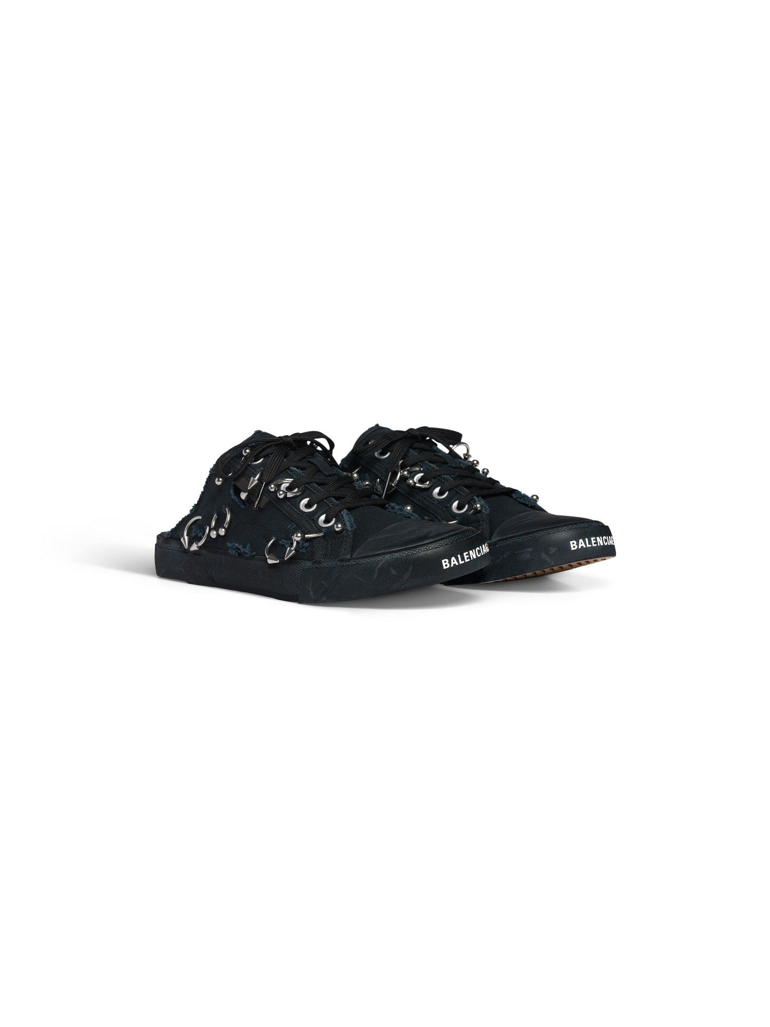 Paris with piercings black Mules - Black
