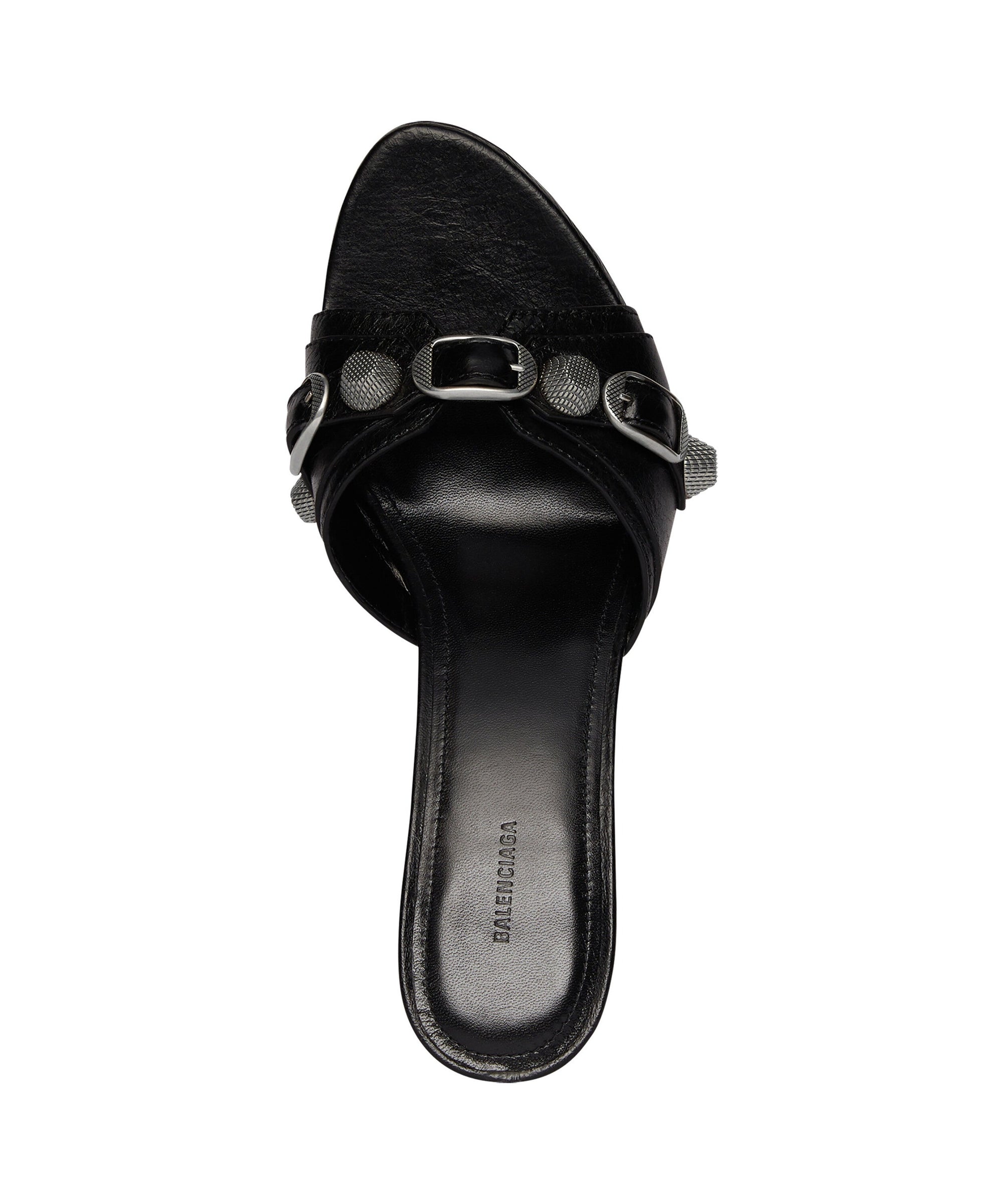 Cagole 70 Sandals - Black & Silver