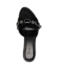 Cagole 70 Sandals - Black & Silver