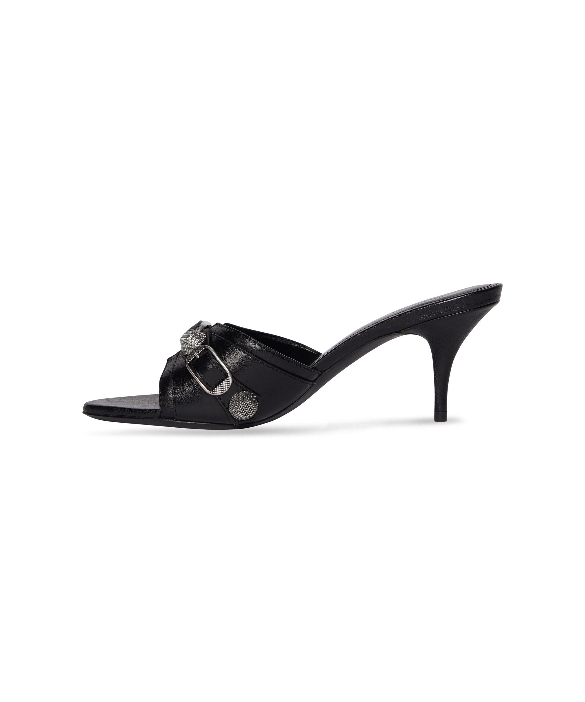 Cagole 70 Sandals - Black & Silver