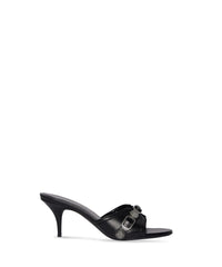 Cagole 70 Sandals - Black & Silver